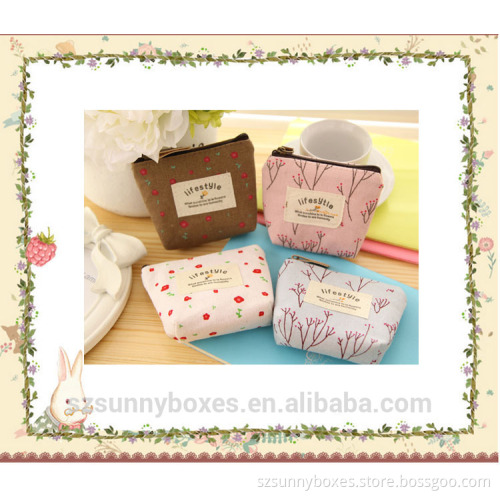 2016 Promotional Canvas/linen Cute Ladies Coin Wallet